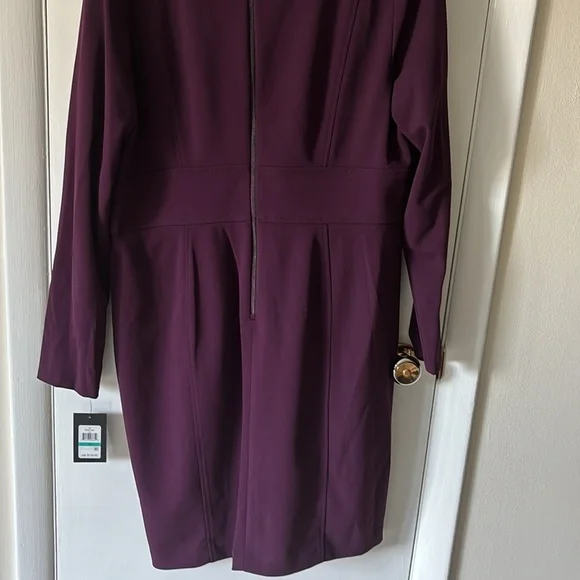 DKNY Elegant Purple Long Sleeve Dress - Picture 10 of 11